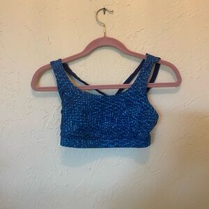 Lululemon Athletica Blue Patterned Crop Top